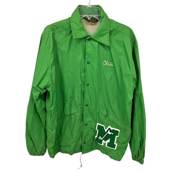 Pla-Jac by Dunbrooke Vtg Jacket Green Mehlville High School Sz Medium Chris USA - Picture 2 of 16